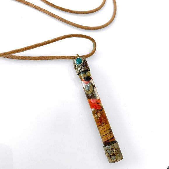 Vintage Glass Vial Pendant Necklace - Picture 2 of 5